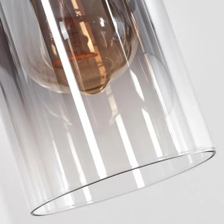 Suspension Classon Couleur bois, Noir, 4 lumières