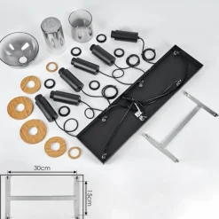 Suspension Classon Noir, 6 lumières