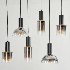 Suspension Classon Noir, 6 lumières