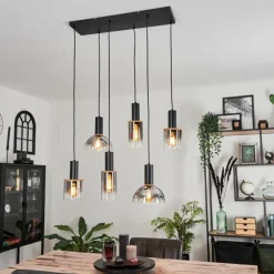 Suspension Classon Noir, 6 lumières