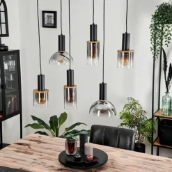 Suspension Classon Noir, 6 lumières