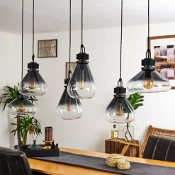 Suspension Coapilla Noir, 6 lumières