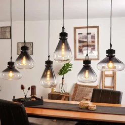 Suspension Coapilla Noir, 6 lumières