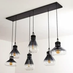 Suspension Coapilla Noir, 6 lumières