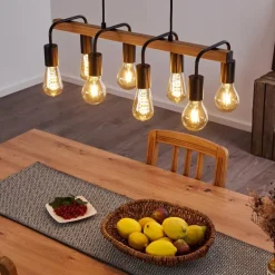 Suspension Conakry Noir, 8 lumières