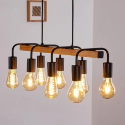 Suspension Conakry Noir, 8 lumières