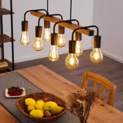 Suspension Conakry Noir, 8 lumières