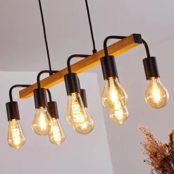 Suspension Conakry Noir, 8 lumières