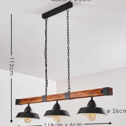 Suspension Corippo Noir, 3 lumières