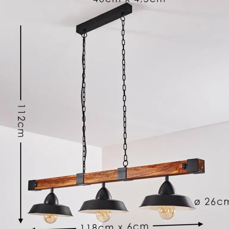 Suspension Corippo Noir, 3 lumières