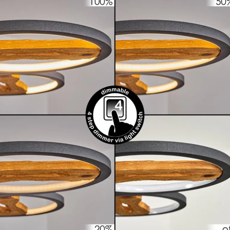 Suspension Cornol LED Écru, Noir, 1 lumière