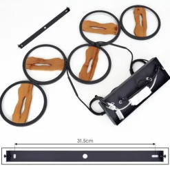 Suspension Cornol LED Écru, Noir, 1 lumière