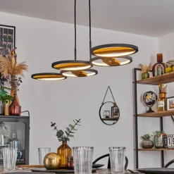 Suspension Cornol LED Écru, Noir, 1 lumière