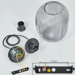 Suspension Crabinaille Noir, 1 lumière