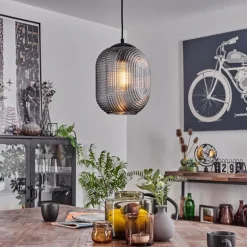 Suspension Crabinaille Noir, 1 lumière