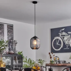 Suspension Crabinaille Noir, 1 lumière