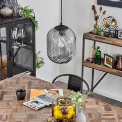 Suspension Crabinaille Noir, 1 lumière