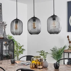 Suspension Crabinaille Noir, 3 lumières