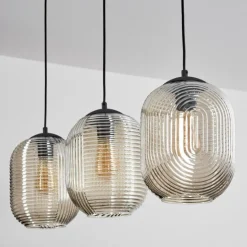 Suspension Crabinaille Noir, 3 lumières