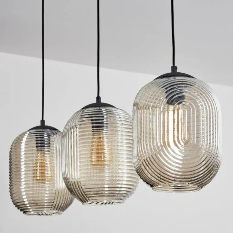 Suspension Crabinaille Noir, 3 lumières