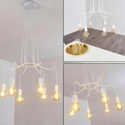 Suspension Cuyama Blanc, 6 lumières