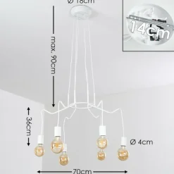 Suspension Cuyama Blanc, 6 lumières