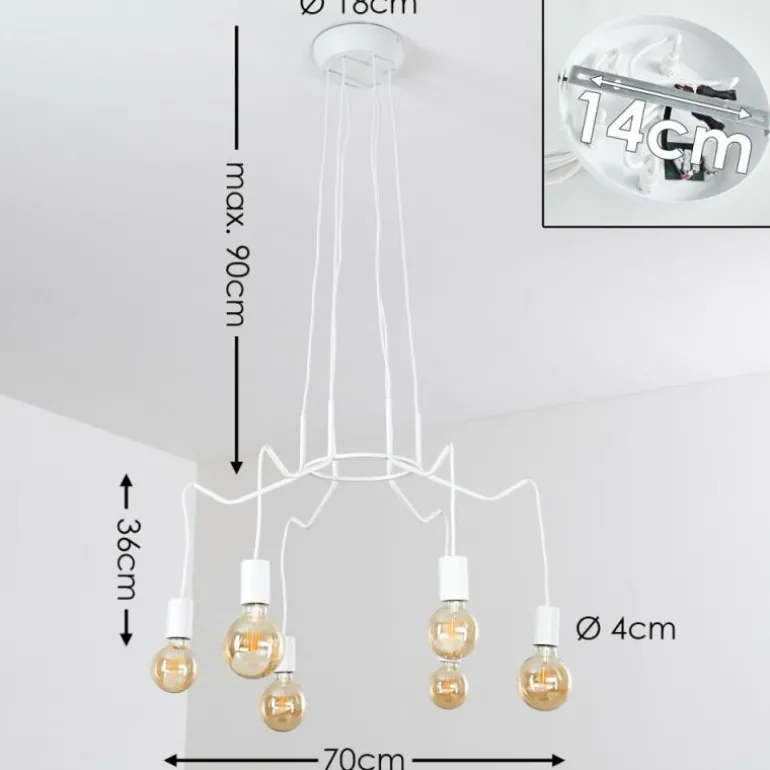 Suspension Cuyama Blanc, 6 lumières