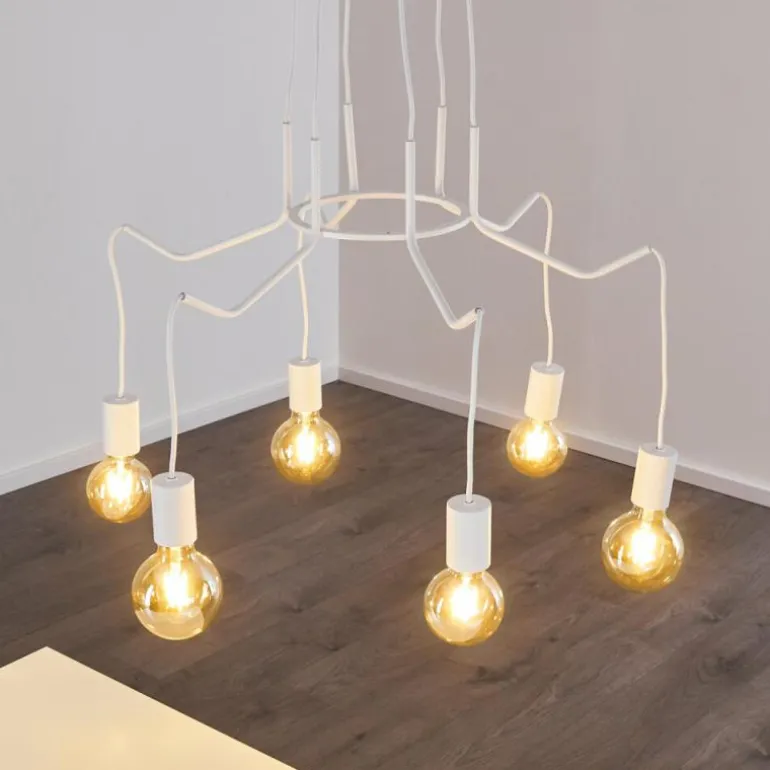 Suspension Cuyama Blanc, 6 lumières