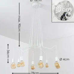 Suspension Cuyama Blanc, 8 lumières