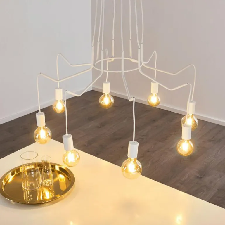 Suspension Cuyama Blanc, 8 lumières