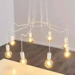 Suspension Cuyama Blanc, 8 lumières