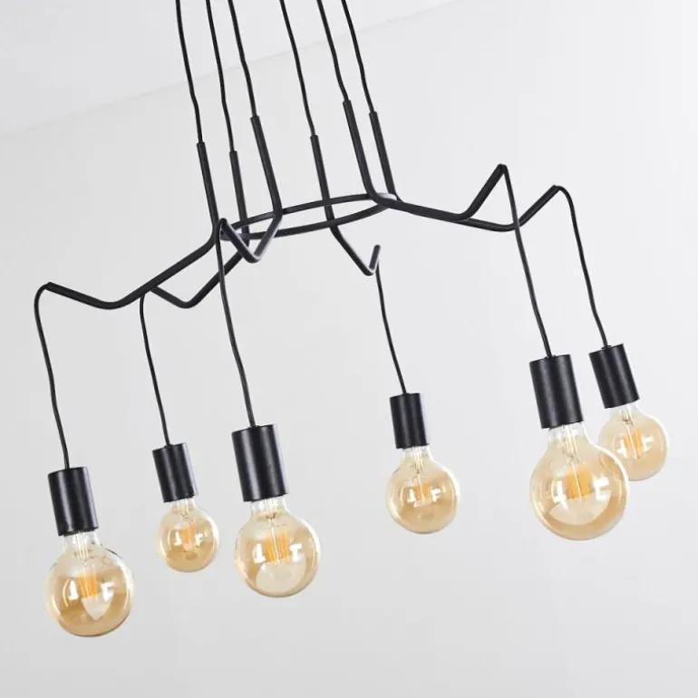 Suspension Cuyama Noir, 6 lumières