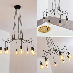 Suspension Cuyama Noir, 4 lumières