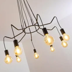 Suspension Cuyama Noir, 4 lumières