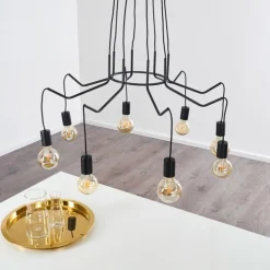 Suspension Cuyama Noir, 4 lumières