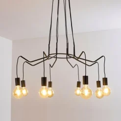 Suspension Cuyama Noir, 4 lumières