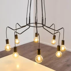 Suspension Cuyama Noir, 4 lumières