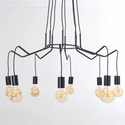 Suspension Cuyama Noir, 4 lumières