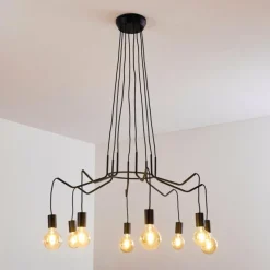 Suspension Cuyama Noir, 4 lumières