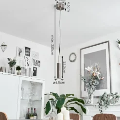 Suspension Dalheim LED Nickel mat, 1 lumière