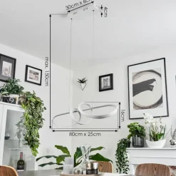 Suspension Dauntey LED Blanc, 1 lumière