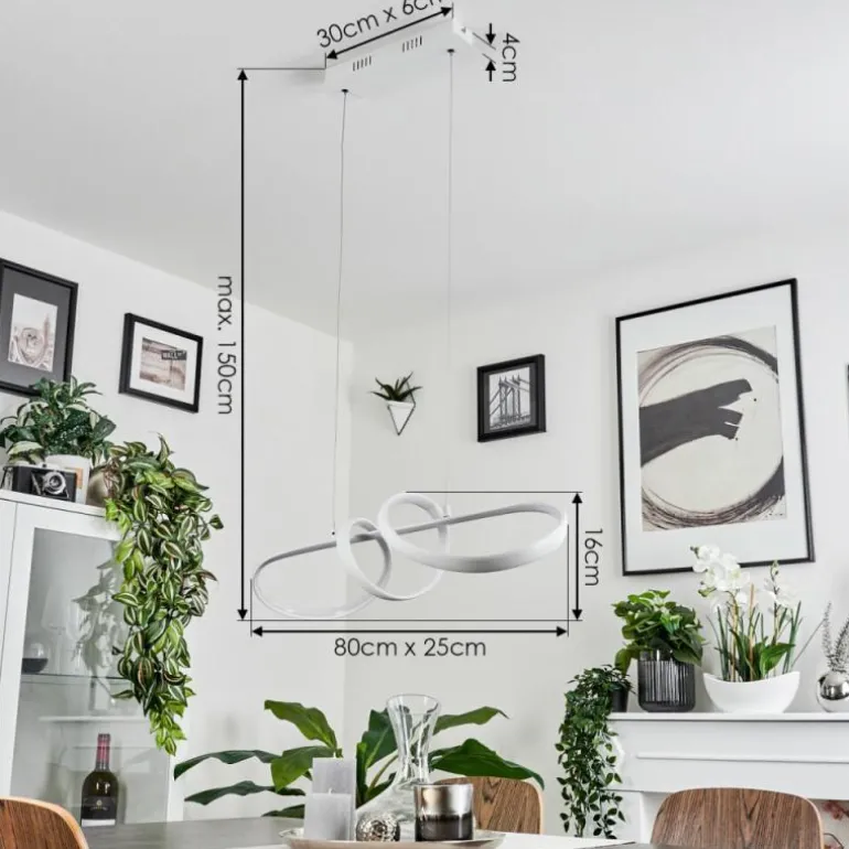 Suspension Dauntey LED Blanc, 1 lumière