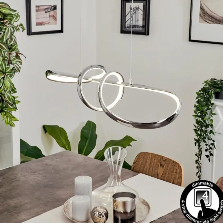 Suspension Dauntey LED Nickel mat, 1 lumière