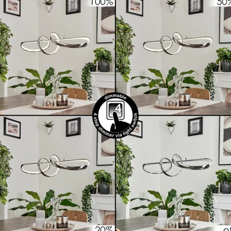 Suspension Dauntey LED Nickel mat, 1 lumière