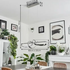 Suspension Dauntey LED Nickel mat, 1 lumière