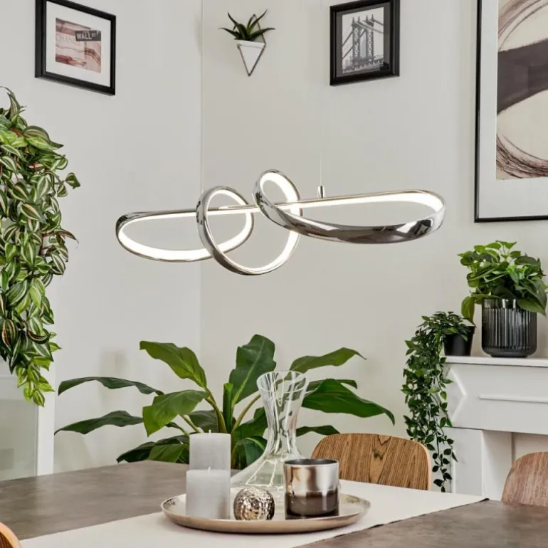 Suspension Dauntey LED Nickel mat, 1 lumière