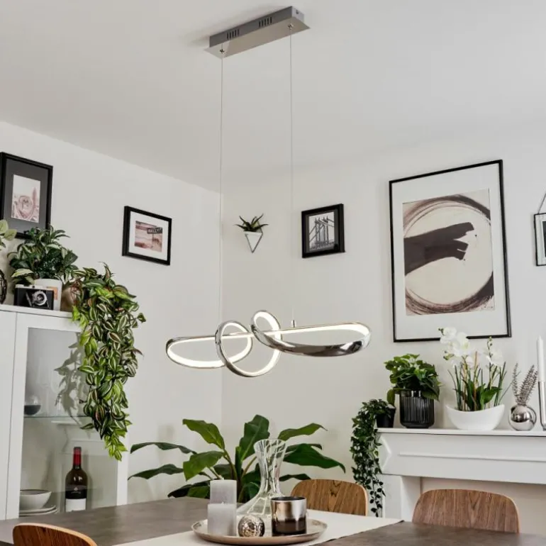 Suspension Dauntey LED Nickel mat, 1 lumière