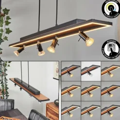 Suspension Deadwood LED Brun, Couleur bois, 5 lumières