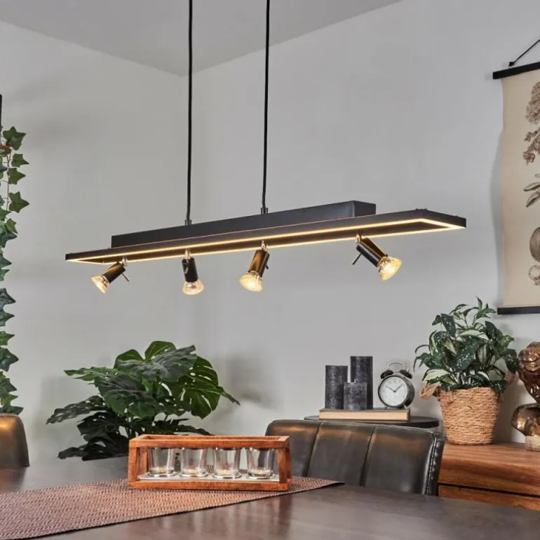 Suspension Deadwood LED Brun, Couleur bois, 5 lumières