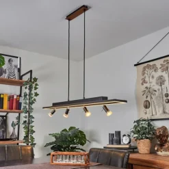 Suspension Deadwood LED Brun, Couleur bois, 5 lumières